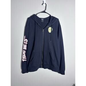 Friday the 13th Jason Full Zip Up Hoodie Size Extra Large Unisex Black And Red